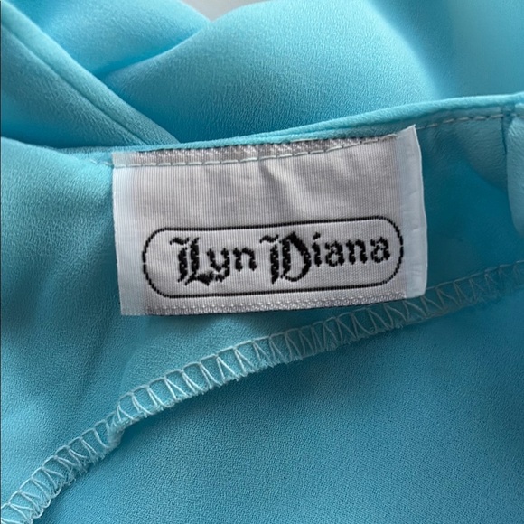 Elegant Vintage Blue Women's Pleated Top Lyn Diana - Picture 5 of 5